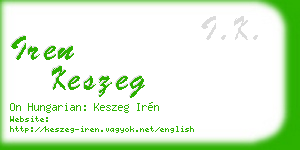 iren keszeg business card