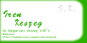 iren keszeg business card